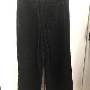 CHINESE VINTAGE CORDUROY WIDE LEG PANTS BLACK US SIZE 6-8